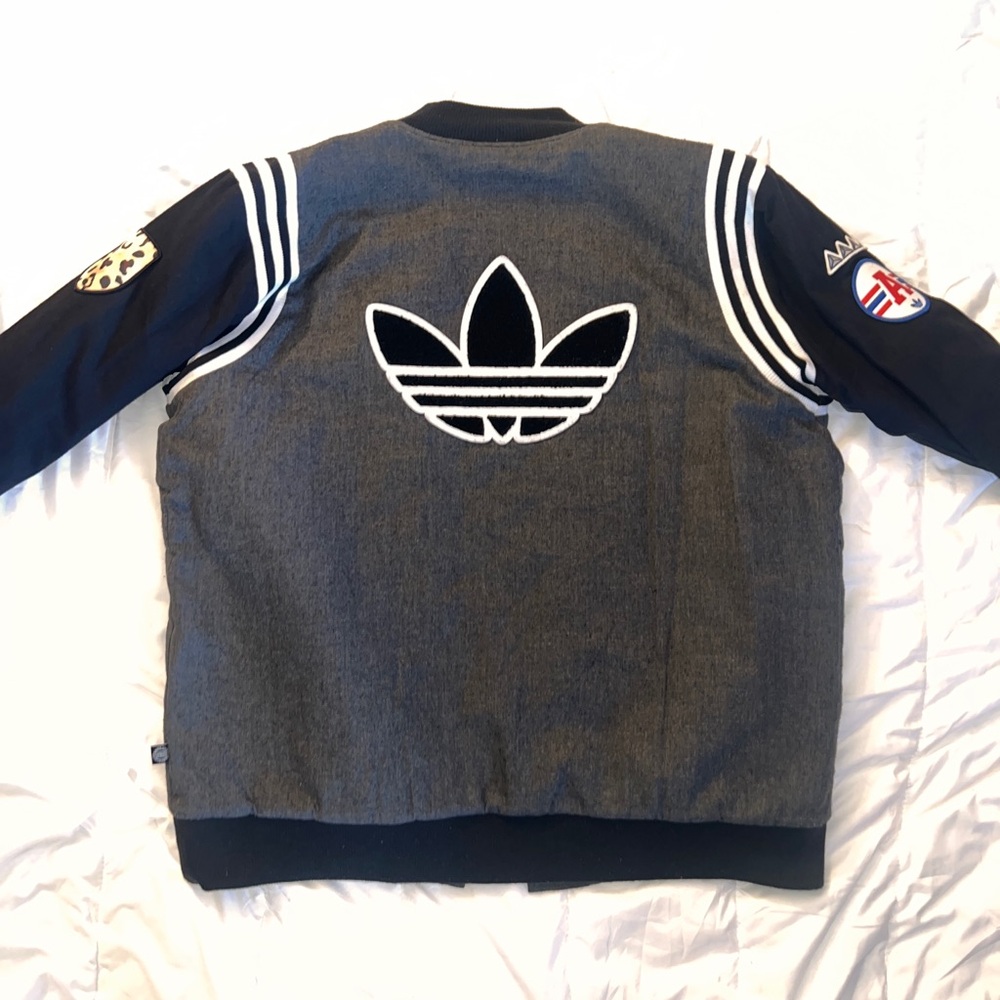 Men’s Adidas Bomber/Varsity Jacket with internal cheetah print